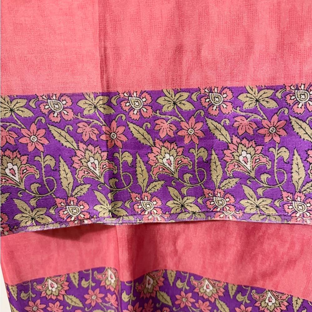 Pink and Purple Floral Sari